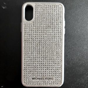 iPhone X/XS Michael Kors studded silver case.  Great condition.